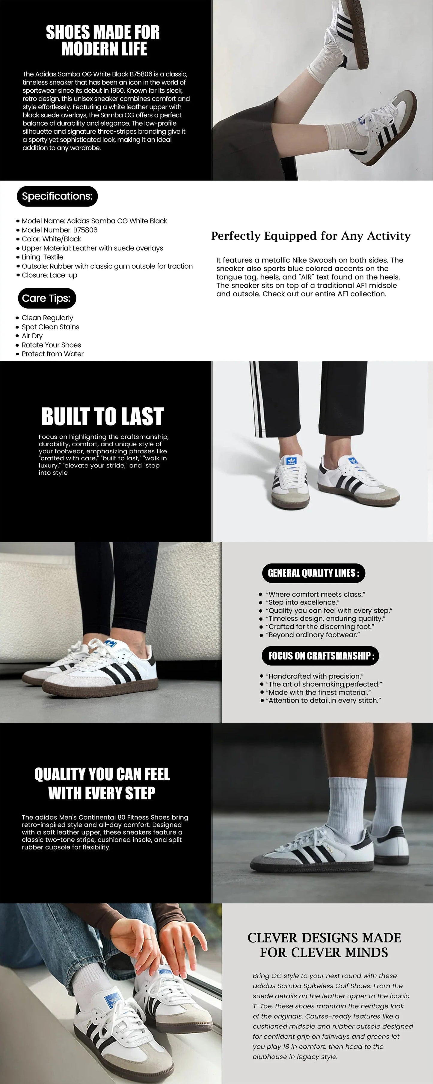 ORIGINALS SAMBA OG WHITE BLACK UNISEX